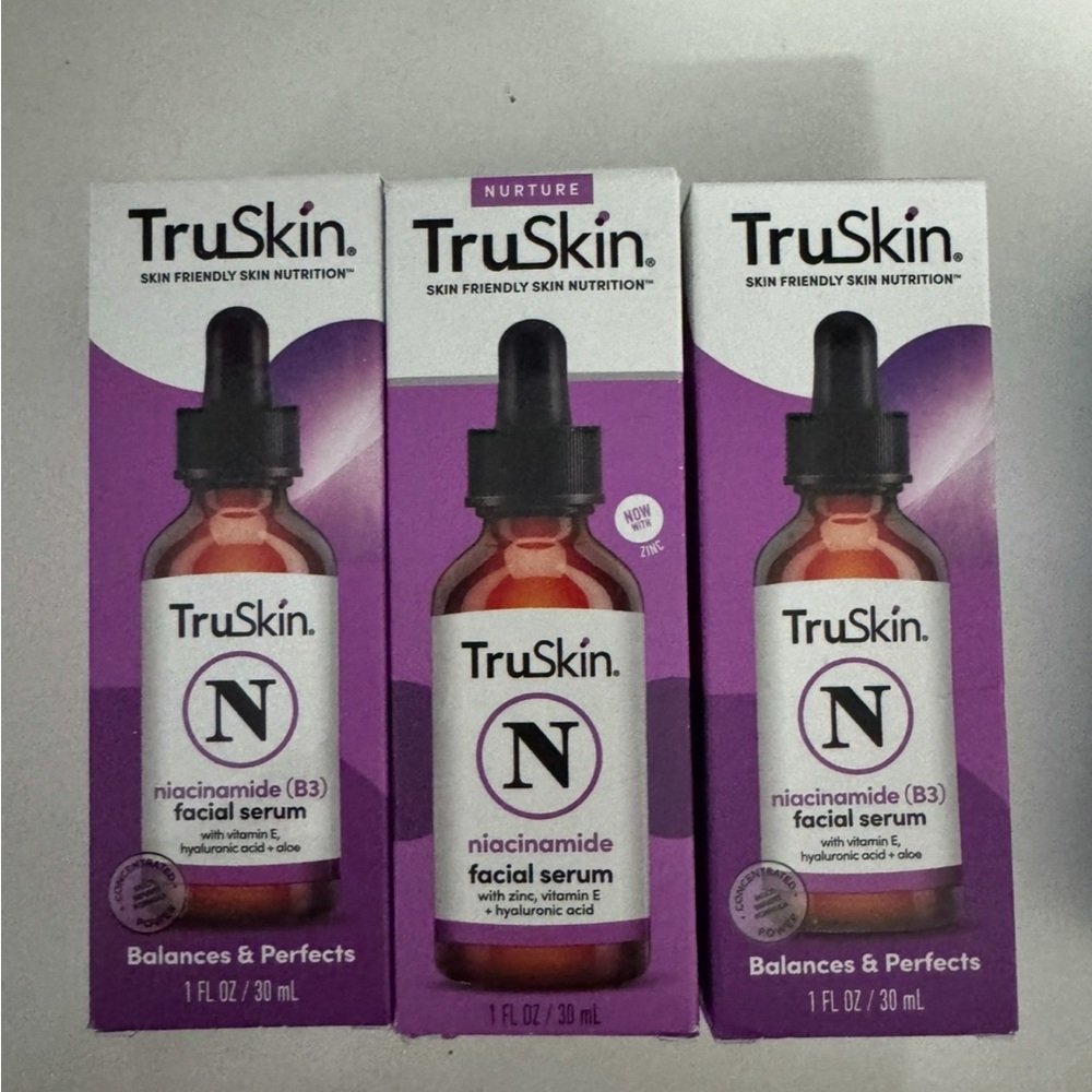 Skin Niacinamide Facial Serum - Purple truskin set of 3 bottles new
